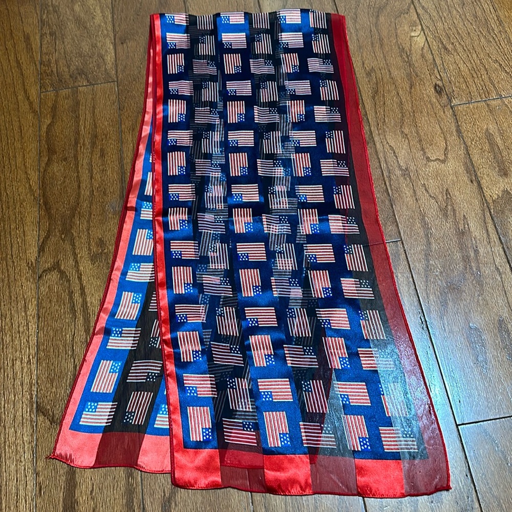 Patriotic flag sheer scarf